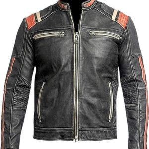 Tough Genuine Leather Motorcycle Jacket with Vintage Style