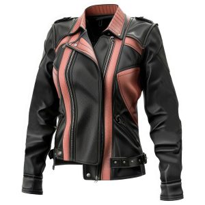 Own Nights With This Pink Black Biker Jacket