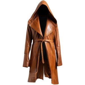 Shadow Huntress Hooded Leather Trench